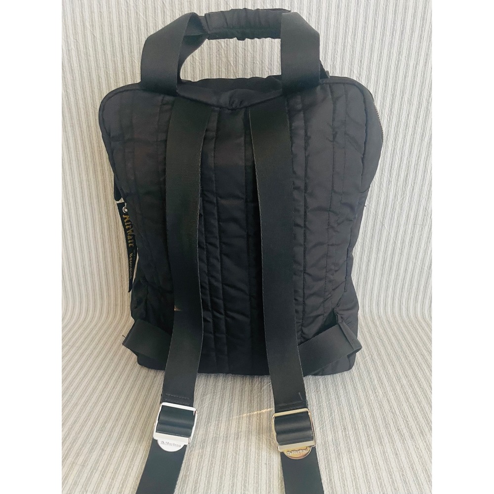 Dr. Martens Black Nylon Quilted Backpack Yellow Lining AirWair Logo Bag - Picture 3 of 14